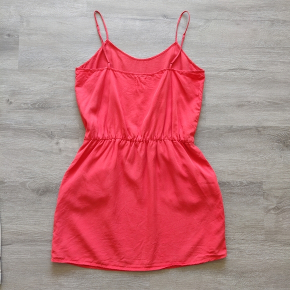 Loft82 Coral Red Tencel Minidress with Pockets Medium - Picture 2 of 14